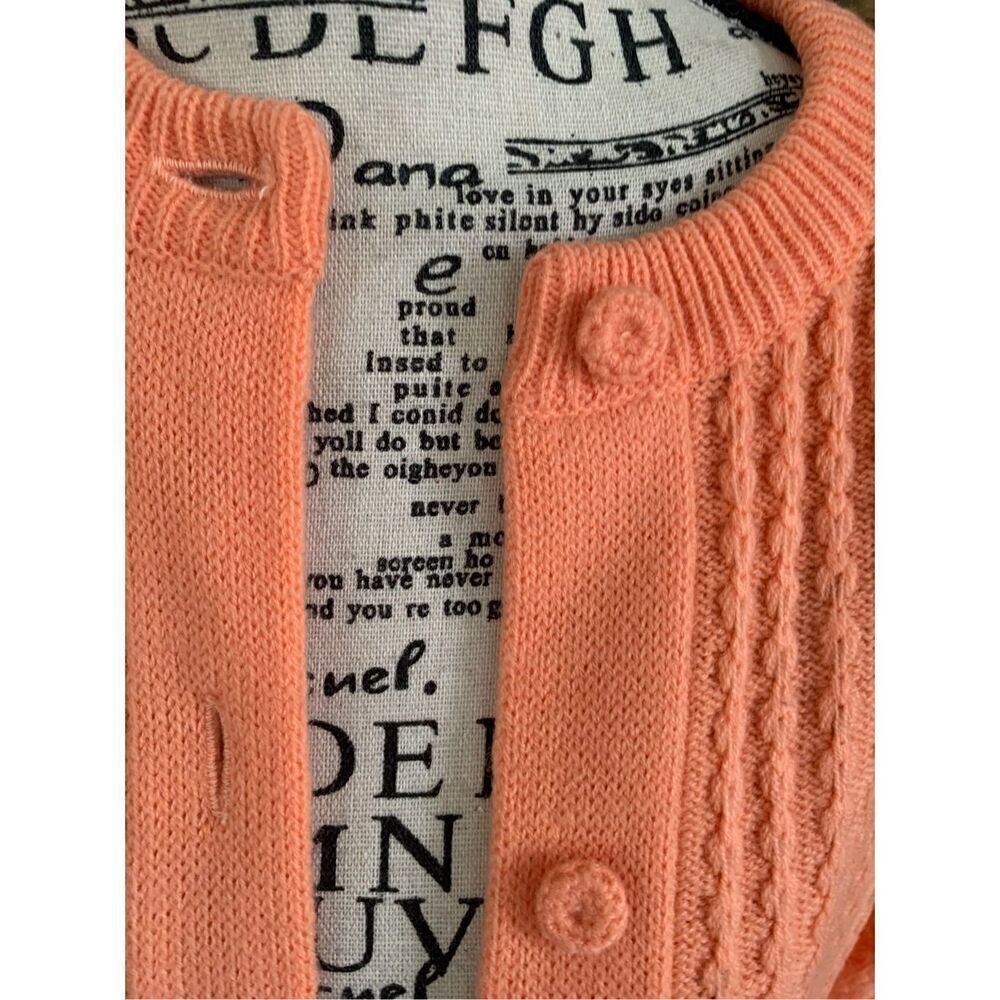 Vintage Sherbet Orange Cardigan 1980s - Picture 4 of 6